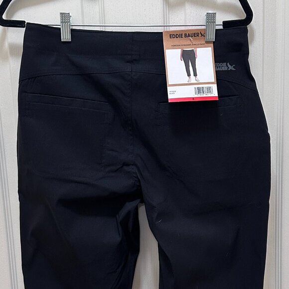 Eddie Bauer Women's Horizon Straight Ankle Pant Size 8 Black Outdoor Casual NEW - Picture 12 of 15